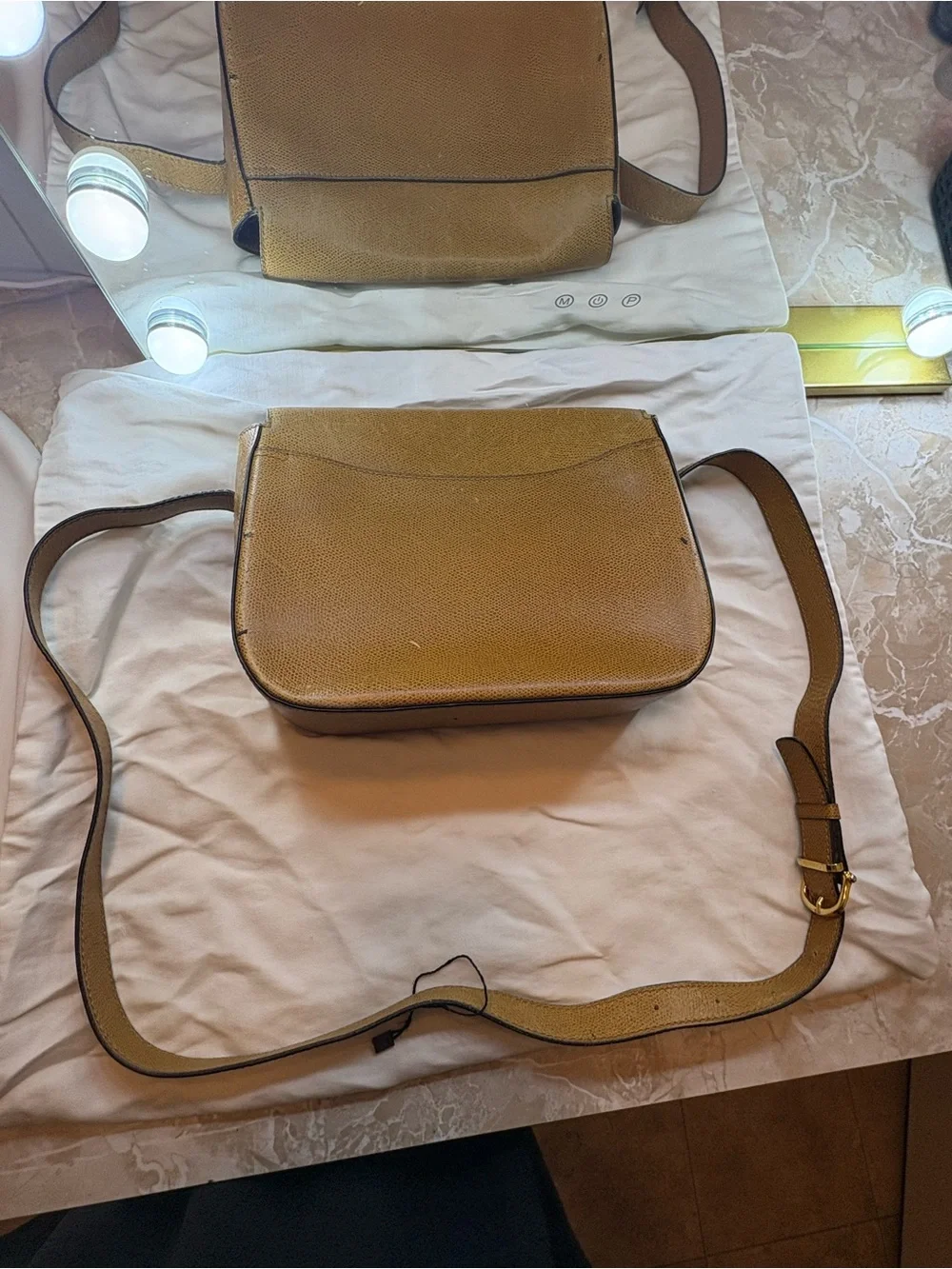 Celine Tan Leather Crossbody Bag Authentic